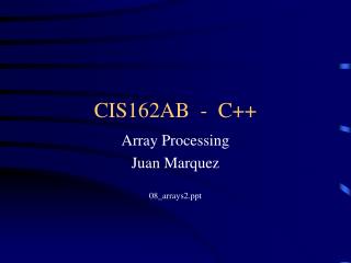 CIS162AB - C++