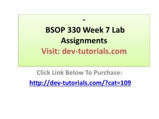BSOP 330 Week 7 Case Study Final