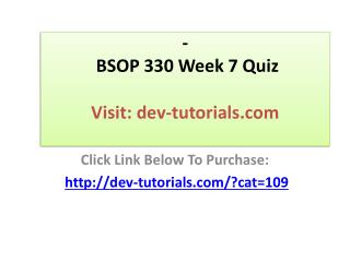 BSOP 330 Week 7 Quiz