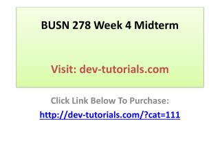 BUSN 278 Week 4 Midterm