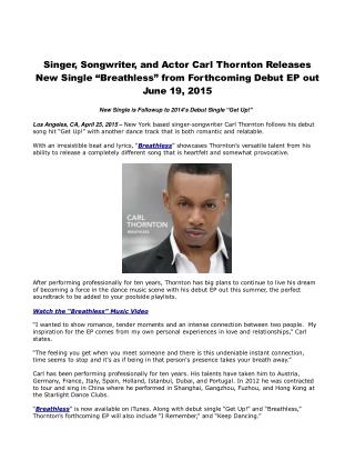 Singer, Songwriter, and Actor Carl Thornton