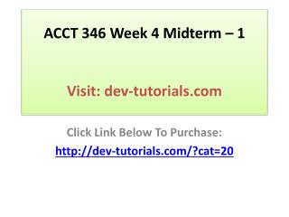 ACCT 505 Week 4 Midterm Exam