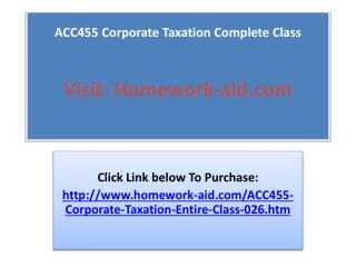 ACC455 Corporate Taxation Complete Class