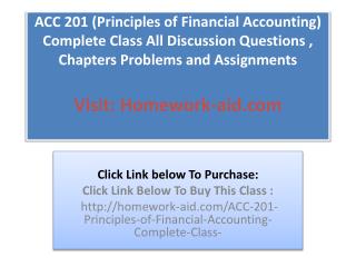 ACC 201 (Principles of Financial Accounting) Complete Class