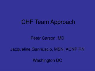 CHF Team Approach
