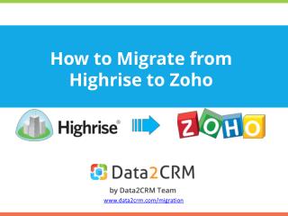 Highrise to Zoho: Efficient Guide to A Direct Data Switch