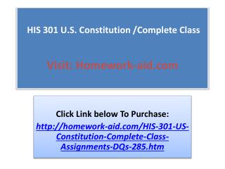 HIS 301 U.S. Constitution /Complete Class