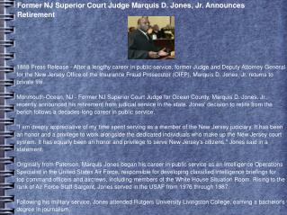 Former NJ Superior Court Judge Marquis D. Jones