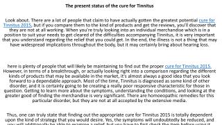 cure for tinnitus 2015