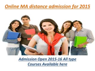 online ma distance admission for 2015