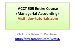 ACCT 504 Accounting Finance
