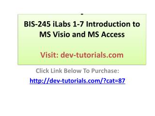 BIS-245 Week 1 iLab Devry University