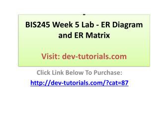 BIS245 Week 5 Lab - ER Diagram and ER Matrix