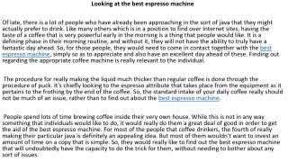 best espresso machine