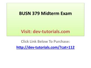 BUSN 379 Midterm Exam