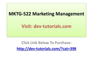 MKTG-522 Marketing Management: Complete Course / Devry Unive