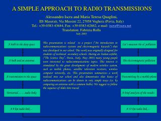 A SIMPLE APPROACH TO RADIO TRANSMISSIONS