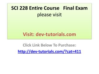 SCI 228 Entire Course Final Exam