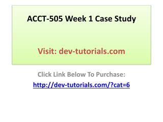 ACCT-505 Week 1 Case Study
