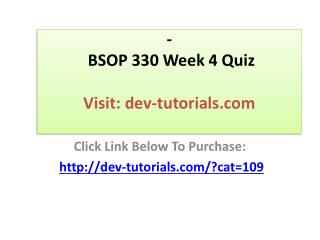 BSOP 330 Week 4 Quiz