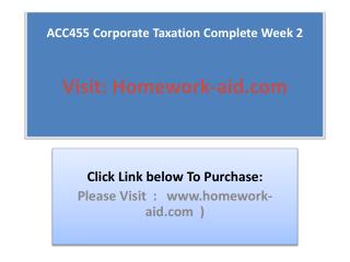 ACC455 Corporate Taxation Complete Week 2