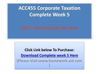 ACC455 Corporate Taxation Complete Week 5