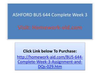ASHFORD BUS 644 Complete Week 3