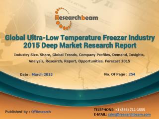 Global Ultra-Low Temperature Freezer Industry Growth, 2015
