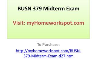 BUSN 379 Midterm Exam