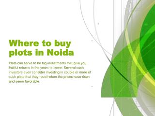 Where to buy plots in Noida