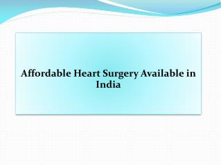 Affordable Heart Surgery in India