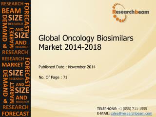 Global Oncology Biosimilars Market Demand, Growth, 2014-18