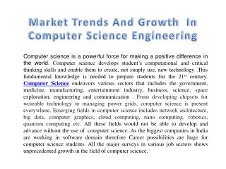 Market Trends And Growth In Computer Science Engineering