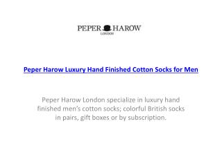 Peper Harow Luxury Hand Finished Cotton Socks for Men