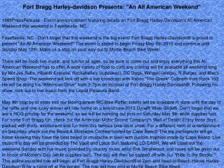 Fort Bragg Harley-davidson Presents: