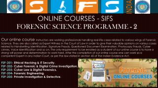 Accredited Forensic Courses online. Register Now