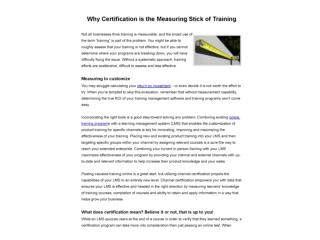 Why Certification is the Measuring Stick of Training