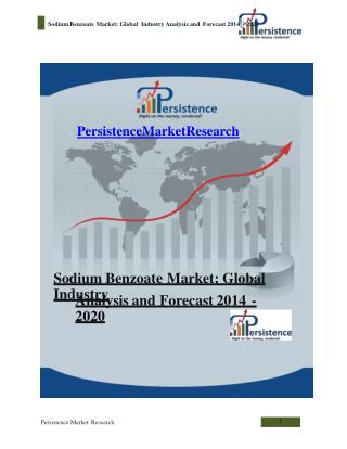 Sodium Benzoate Market -Global Industry Analysis and Forecas