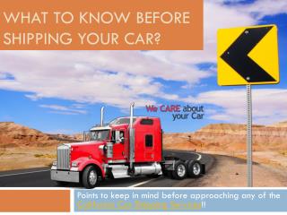 What To Know Before Shipping Your Car?