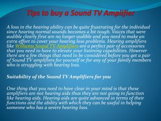 Tips to buy a Sound TV Amplifier