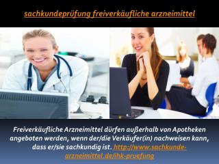 Sachkundeprüfung Freiverkäufliche Arzneimittel