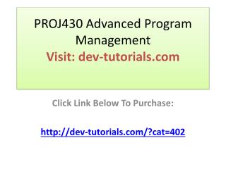 PROJ430 Advanced Program Management / Complete Course / Gra