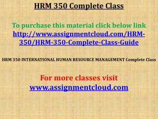 HRM 350 Complete Class