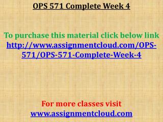 OPS 571 Complete Week 4