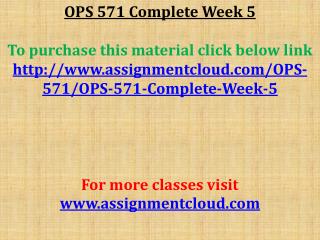 OPS 571 Complete Week 5