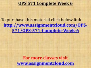 OPS 571 Complete Week 6