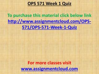 OPS 571 Week 1 Quiz