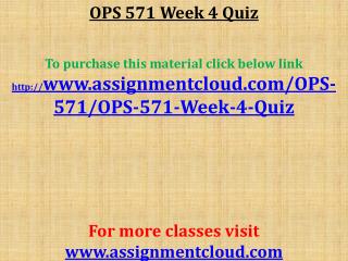 OPS 571 Week 4 Quiz