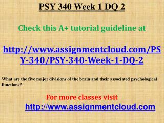 PSY 340 Week 1 DQ 2