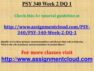 PSY 340 Week 2 DQ 1